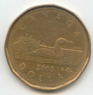 Canada 2008 Loonie Canadian One Dollar $1 Queen Elizabeth Ii Exact Coin Shown