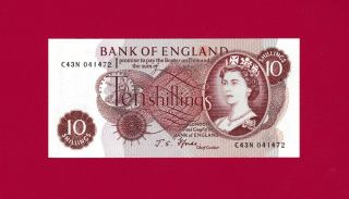 Unc 10 Shillings Bank Of England - Nd (1966 - 1970) Pick 373c - Sign: J.  S Fforde