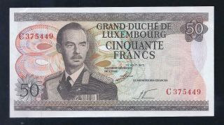 Luxembourg,  1972,  50 Francs,  P - 55a,  Crisp Aunc