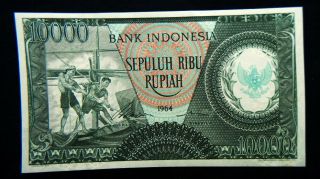 1964 Indonesia Banknote 10000 Rupiah Unc