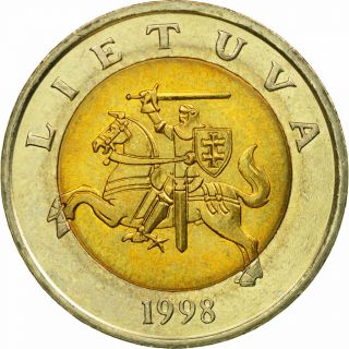 [ 584911] Coin,  Lithuania,  5 Litai,  1998,  Ef (40 - 45),  Bi - Metallic,  Km:113