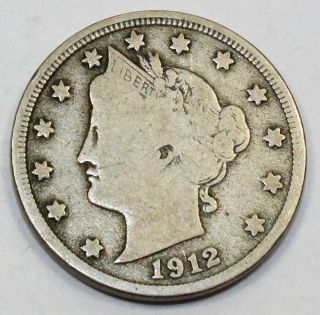 1912 - D United States Liberty V Nickel - F Fine