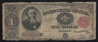 Early Us Currency One Dollar Large Size Treasury Note 1891 $1 Stanton Fr.  352
