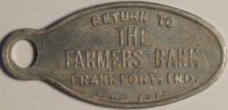 Return To Farmers Bank Key Chain Token Frankfort Indiana 42mm Look @@