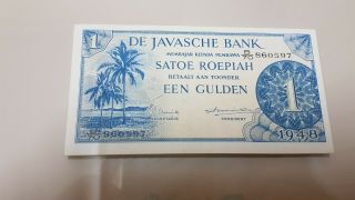 Netherland Indies 1 Gulden 1948 Aunc - Unc