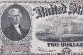 Series 1917 $2 United States Note Speelman White Signatures Y4