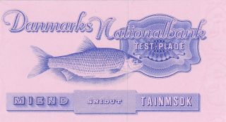 Unc Experimental Design Banknote From Denmark.  Intaglio Printed