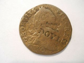 1776 Irish Halfpenny Stamped With A " Boar 