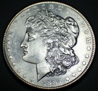 1884 - O Morgan Silver Dollar,  Grade Choice Bu,  Lg21