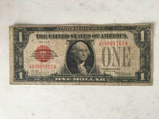 1928 $1 One Dollar Red Seal Legal Tender Us Note