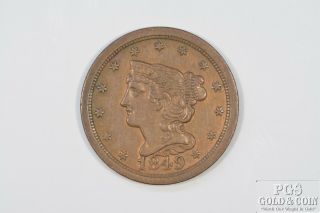 1849 Braided Hair Liberty Head Half Cent Early Us Coin 15406