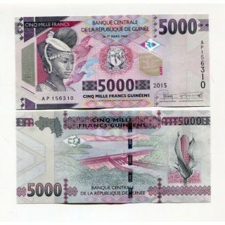 Guinea 5000 Francs 2015 P - 49 Unc