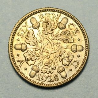 1928 Great Britain Sixpence Silver Higher Grade