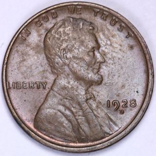 1928 - D Lincoln Wheat Cent Penny Gem Bu El570 Ievx