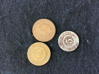 3 Shield Coins 2 Two 1864 Shield Cents,  One Five Cent Shield Coin
