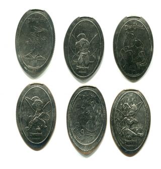 Disney Elongated Quarters: 6 Different,  See Photo For Details