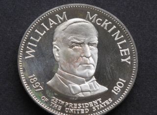 1970 Franklin Presidential Treasury William Mckinley Silver Medal D8401