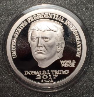 2017 Donald Trump Inaugural Dollar.  999 Fine Silver - Proof Like - Norfed Fdi