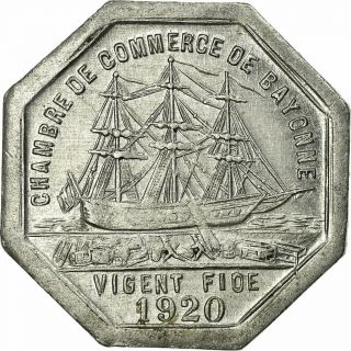 [ 515690] Coin,  France,  Chambre De Commerce,  Bayonne,  25 Centimes,  1920