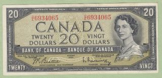 1954 Bank Of Canada 20 Dollar Note - Beattie/rasminsky - O/e6934065 - Ef