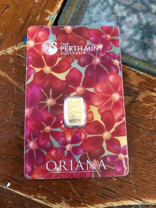 Oriana 1 Gram Gold Bar 99.  99 Pure Fine Perth Australia