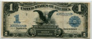 1899 $1 " Black Eagle " Large Size Silver Certificate - Vg.