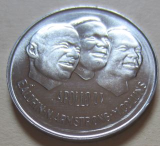 1969 Apollo 11 The First Men On The Moon (n.  Armstrong & Others) Token Unc.  (k38