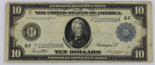 $10.  00 Federal Reserve Note Series 1914