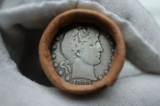 Mercantile Bank Tx Roll Of 40 Silver Barber Quarter Dollars 1894? F & O F