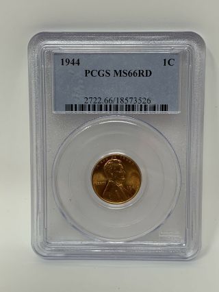 1944 Lincoln Wheat Cent 1c Ms 66 Rd Red Pcgs