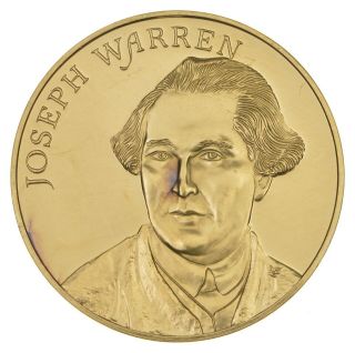 24k Gold Gild Joseph Warren.  925 Sterling Silver 13.  7 Grams Round 748