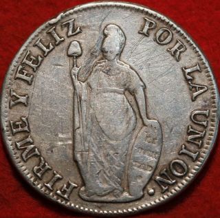 1837 North Peru 8 Reales Silver Foreign Coin