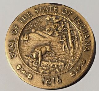 1966 State Of Indiana Sesquicentennial Coin Medal Token