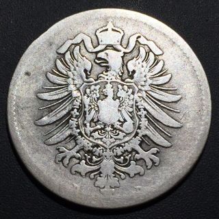Old Foreign World Coin: 1881 - D Germany 1 Mark, .  900 Silver