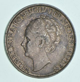 Silver - World Coin - 1944 Netherlands 1 Gulden - World Silver Coin 10.  4g 977