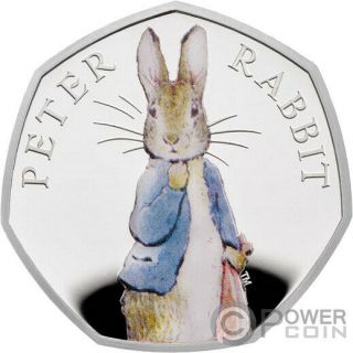 Peter Rabbit Beatrix Potter Silver Coin 50 Pence United Kingdom 2019