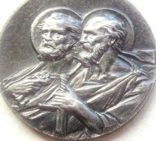 Saints Peter & Paul - Vintage Vatican Medal Pendant - Pope Paulus Vi