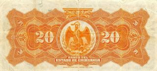 México / Chihuahua 20 Pesos ND.  1913 M97a Series A Circulated Banknote M28 2