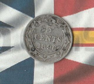 1896 Newfoundland Queen Victoria 5 Cents Only 400,  000 Minted 92.  5 Silver