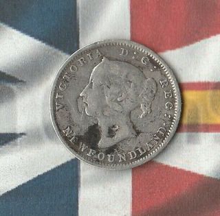 1896 Newfoundland Queen Victoria 5 Cents Only 400,  000 Minted 92.  5 Silver 2