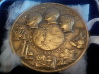 1972 Apollo Xvii Medallic Art Co.  Ny - Large Bronze Medal 2 - 1/2 " 63mm Diameter