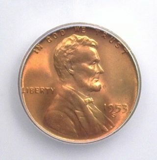 1953 - S Lincoln Wheat Cent Icg Ms67,  Red Valued At $1,  600