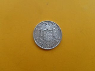 Albania 1 Frang 1935 Silver Superbly Rare