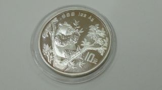 1995 China Panda silver 1 oz 999 large twig 2