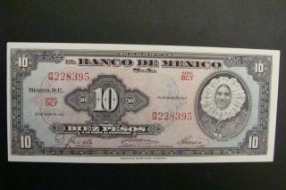Mexico 10 Pesos 1967 Crisp Au/unc