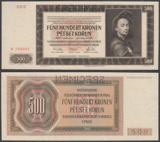 Bohemia & Moravia 500 Korun 1942 Unc Specimen Banknote P - 11s