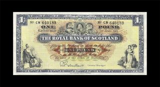 1966 Royal Bank Of Scotland 1 Pound Consecutive 1 Of 2 ( (ef, ))