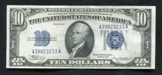 Fr.  1701 1934 $10 Ten Dollars Blue Seal Silver Certificate Extremely Fine,  (c)