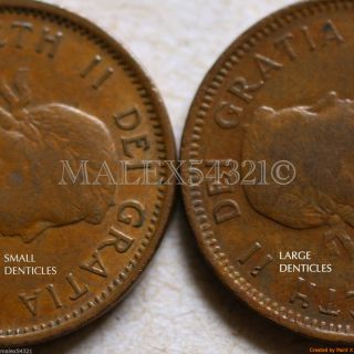 Canada Set Of Two Different 1955 Sf 1 Cent (2 Coins)