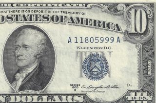 Series 1953 B $10 Silver Certificate Ch Cu